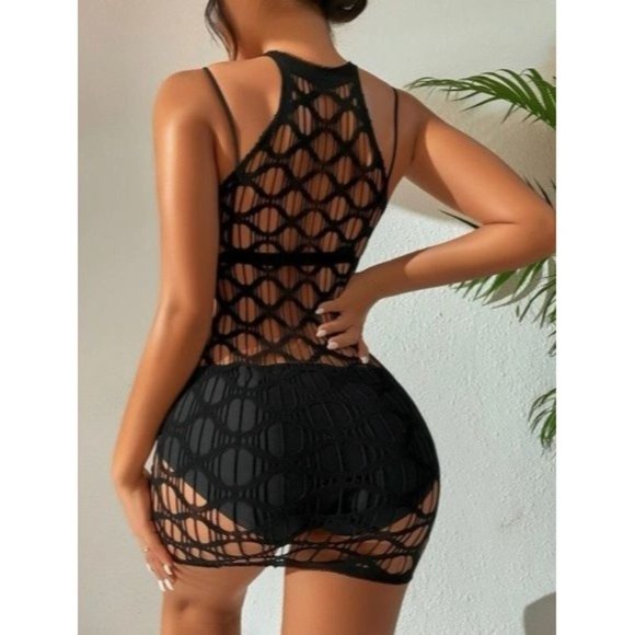 Fishnet Mesh Dress Without Lingerie - Picture 3 of 4